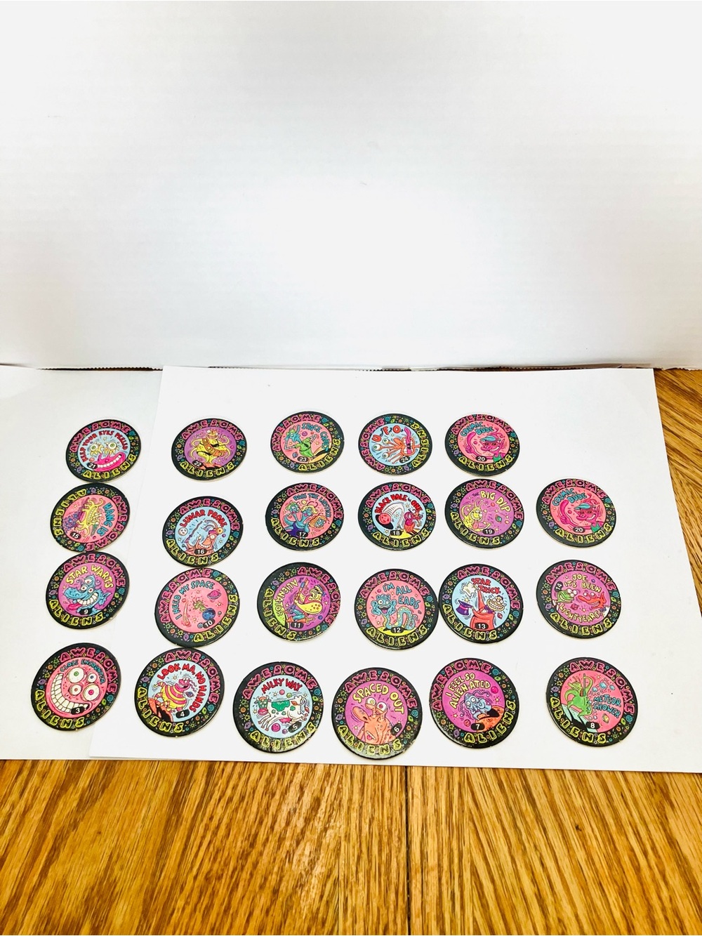 Pogs 1990’s Whammer Slammers Awesome Aliens Lot 3-24(23 total) Milk Caps